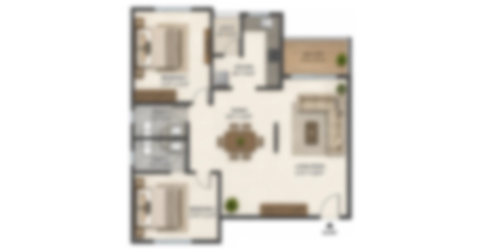 2 BHK Floor Plan